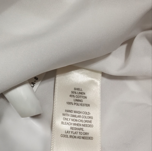 Eliza J Womens Striped Linen V Neck Lace Trim Circle Detail Summer Dress Size 8 - Picture 6 of 10